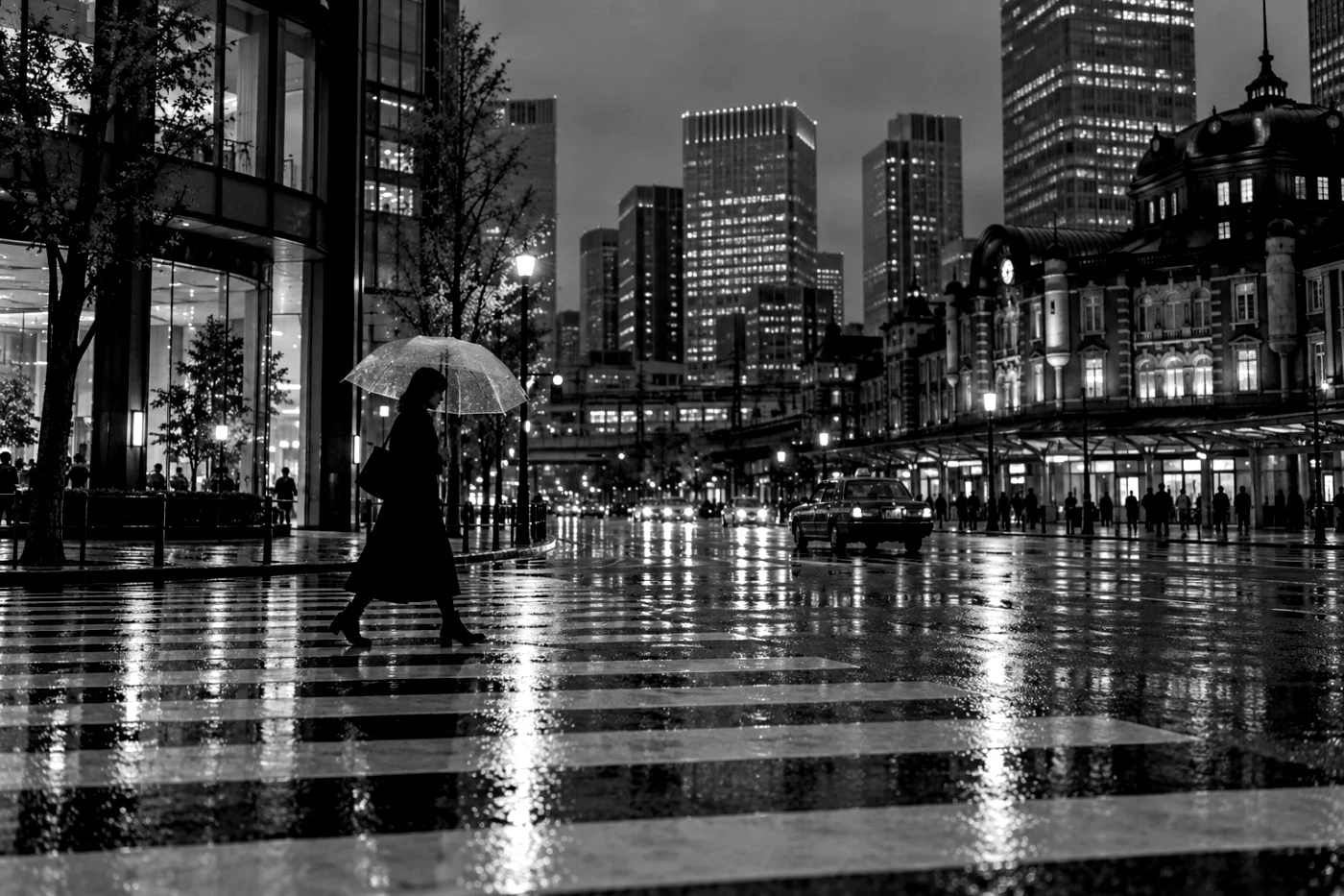 GR Hi-Contrast B&W: actual Camera Refine output on an AI-created sample