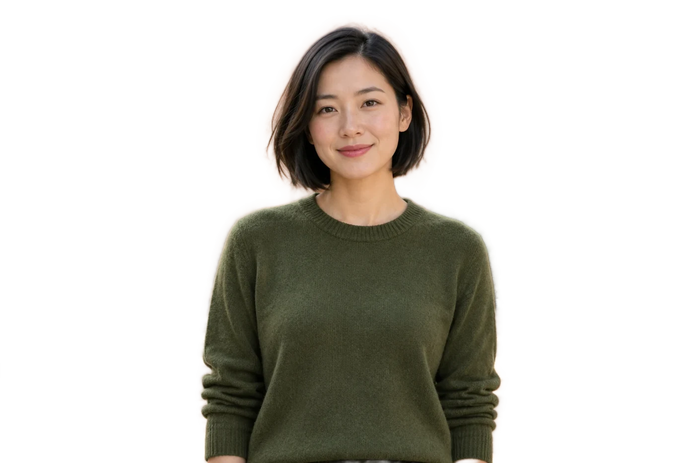 Portrait background remover: actual Camera Refine output on an AI-created sample